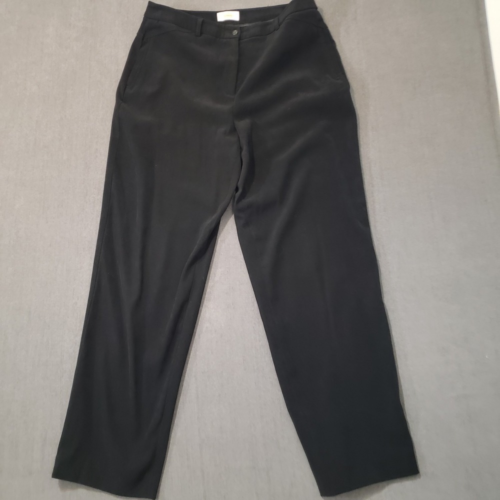 Talbots Dress Pants Womens Size 12 Stretch Black High Rise Straight